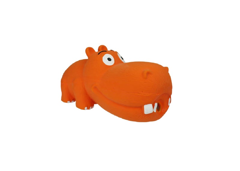 Multipet Hippopotamus Latex Hippo That Grunts 8 inch Dog Toy (Assorted Color / 1 Pack), Large Breeds - Image 1